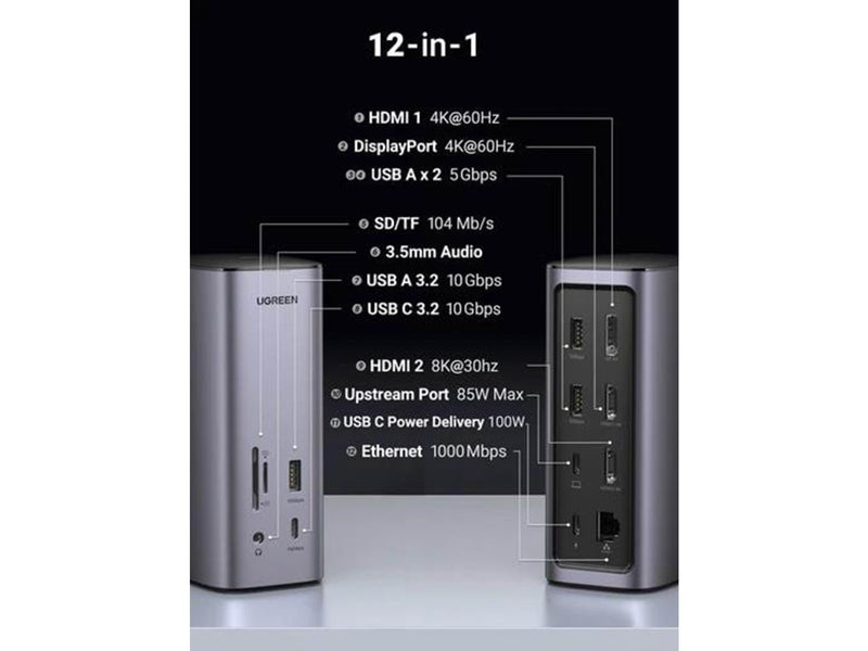 UGREEN Revodok Pro 312 Triple Display 12-in-1 USB C 8K Universal