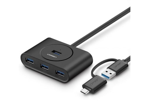 UGREEN USB 3.0 Hub with USB-A & USB-C Port USB-Hubs - USB 3.0 - 4 - Schwarz