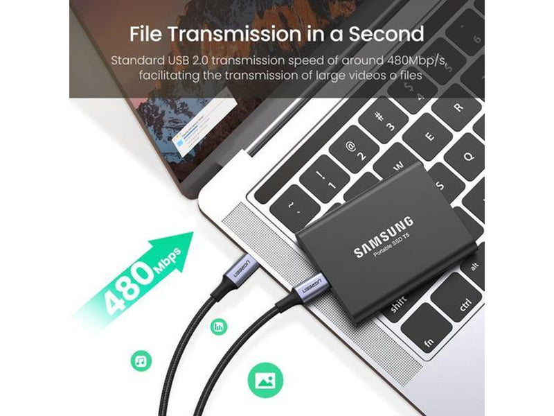 UGREEN USB-C <-> USB-C - 100W - 1m - Schwarz