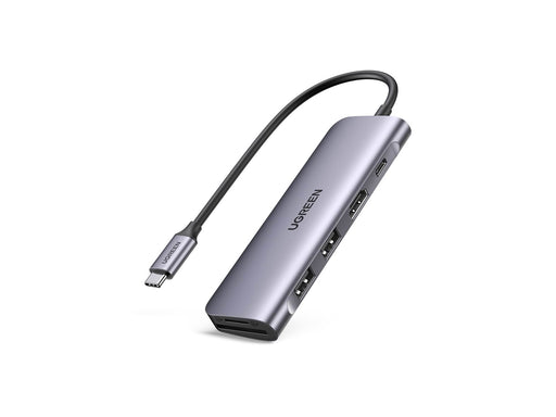 UGREEN USB-C to 2 Ports USB3.0-A Hub + HDMI + TF/SD with PD Power Supply - Space Grey