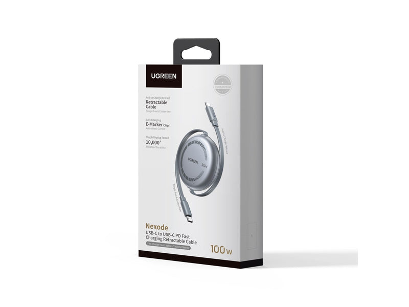 UGREEN USB-C to USB-C PD Fast Charging Retractable Cable 1 m