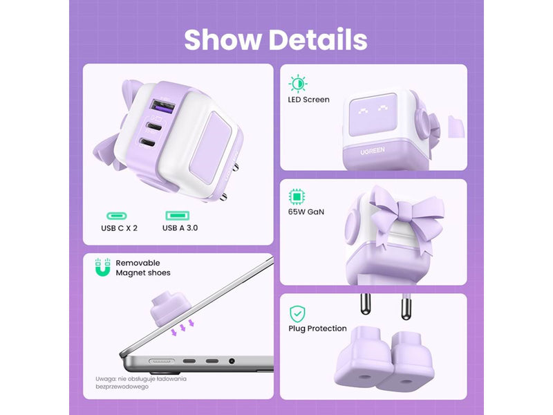 UGREEN Uno Charger 65W (Purple)