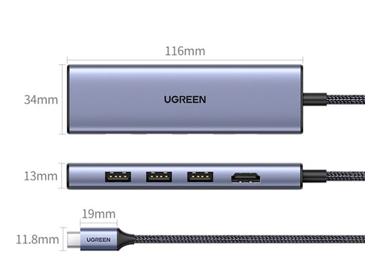 UGREEN Usb-C Multifunction Adapter USB-Hubs - 3 - silber