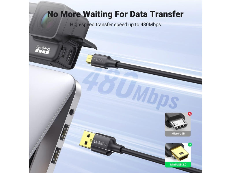 UGREEN kabel USB - mini USB 480 Mbps 3 m US132 (cz
