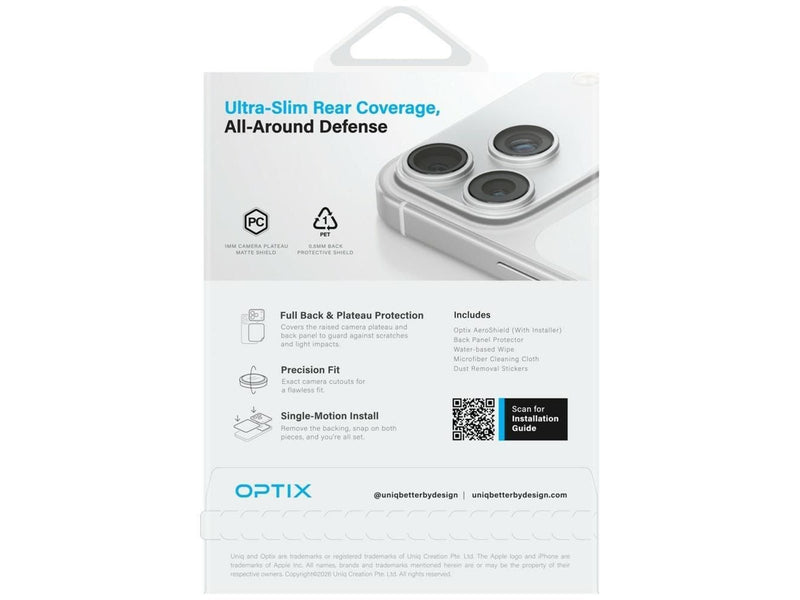 UNIQ Aeroshield+ Camera Module Protector Camera & Panel Protector for iPhone 17 Pro Max