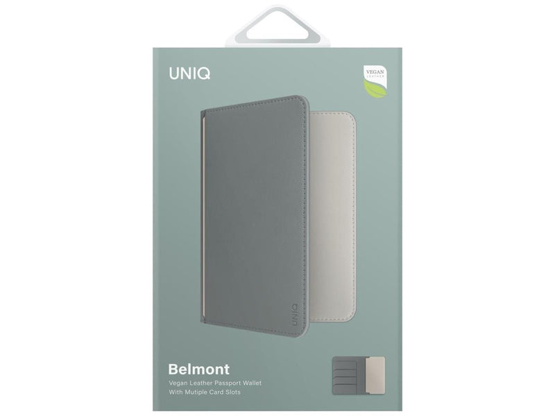 UNIQ  Belmont Passport Case with RFID Lock - Green/Ivory
