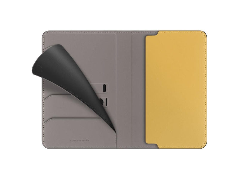 UNIQ Belmont Passport Case with RFID Lock - Grey/Yellow