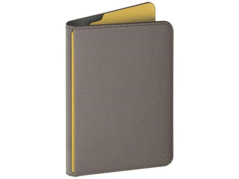 UNIQ Belmont Passport Case with RFID Lock - Grey/Yellow