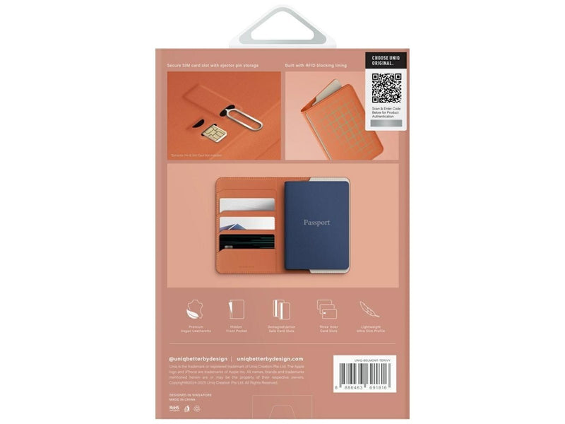UNIQ Belmont RFID Lock Passport Case - Ivory