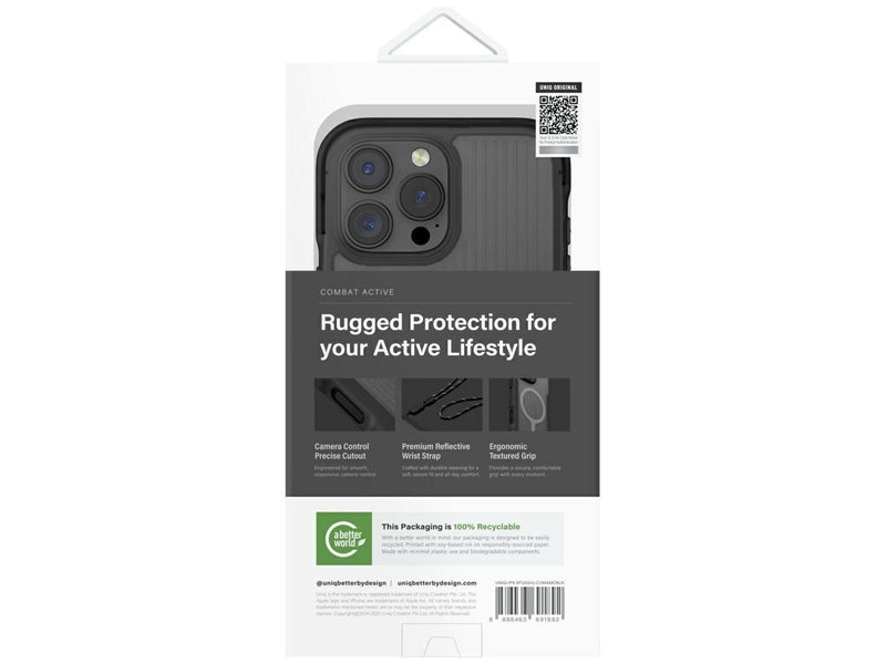 UNIQ Combat Active Magclick Charging Case for iPhone 16 Pro Max - Black