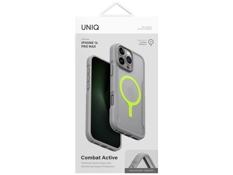 UNIQ Combat Active Magclick Charging Case for iPhone 16 Pro Max - Grey
