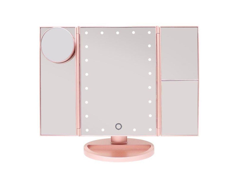 UNIQ Hollywood trifold make up spejl - rose gold