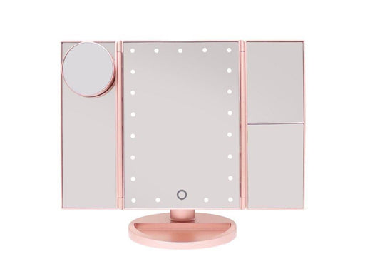 UNIQ Hollywood trifold make up spejl - rose gold