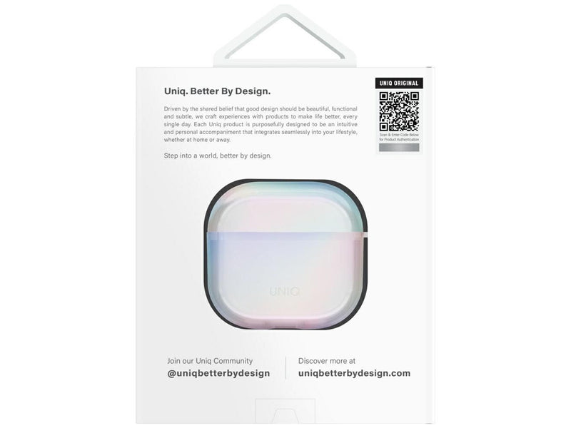 UNIQ Iridescia Case for AirPods 4 Hang Case - holo white