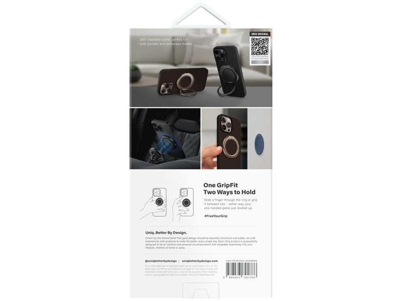 UNIQ Keva Air Magclick Charging GripFit Case for iPhone 16 Pro Max - Brown