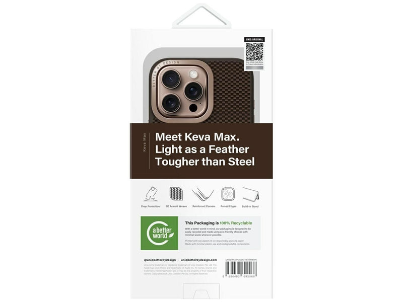 UNIQ Keva Max Magclick Charging Camera Stand Case for iPhone 16 Pro - Brown