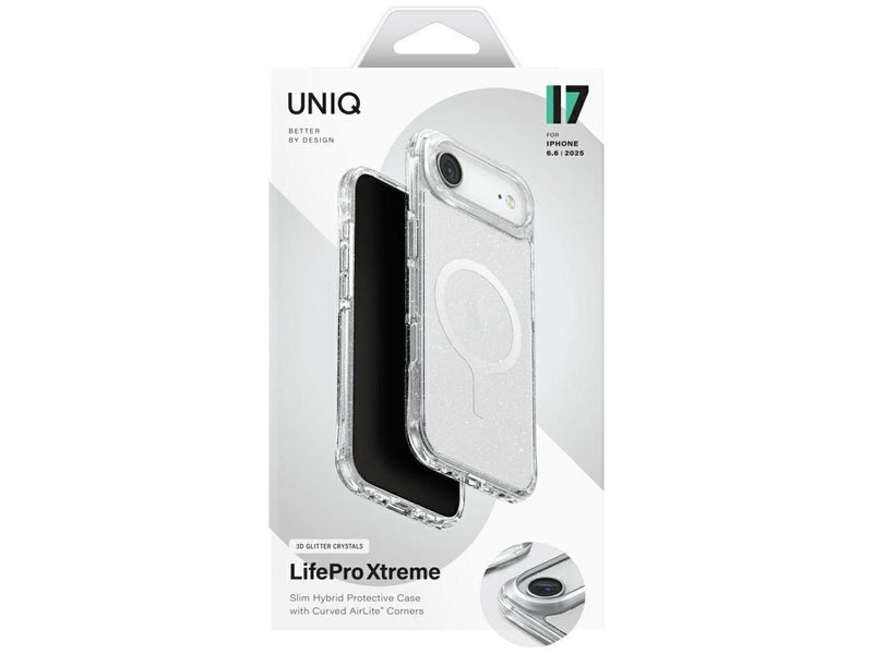 UNIQ LifePro Xtreme Magclick Charging Case for iPhone 17 Air - Clear-Glitter