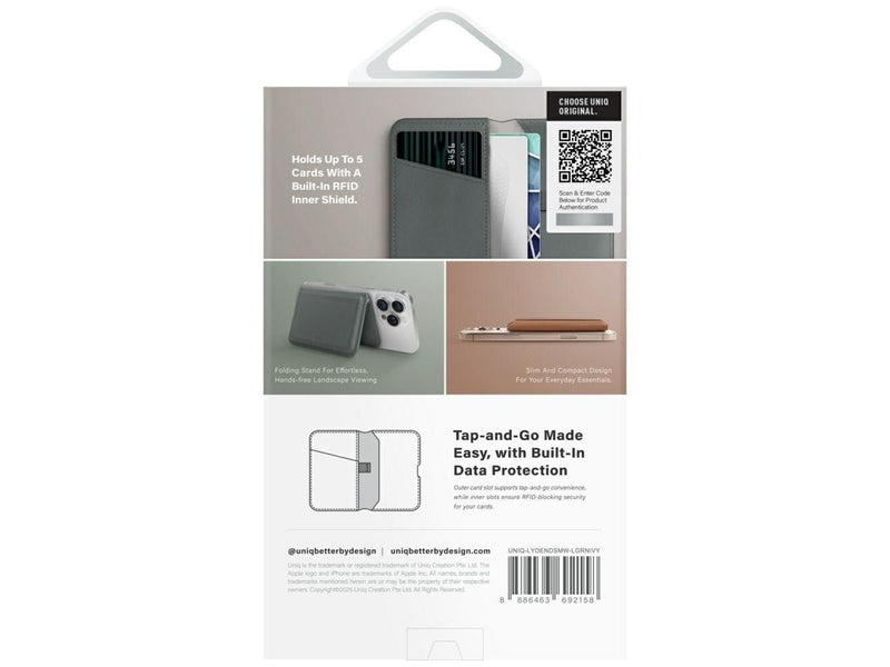 UNIQ Lyden DS RFID Magnetic Wallet with Phone Stand - Green