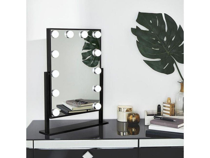 UNIQ New York Mega Makeup Mirror with 12 LED lights - Black