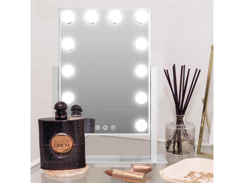 UNIQ New York Mega Makeup Mirror with 12 LED lights - White