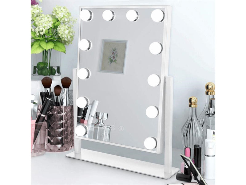 UNIQ New York Mega Makeup Mirror with 12 LED lights - White