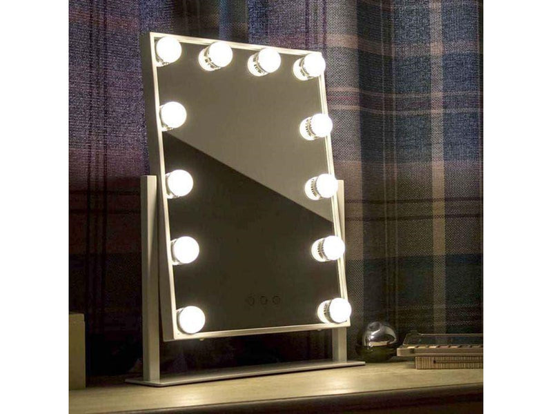 UNIQ New York Mega Makeup Mirror with 12 LED lights - White