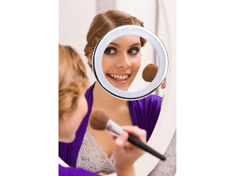 UNIQ Round Mirror with LED Light and suction cup x10 magnification