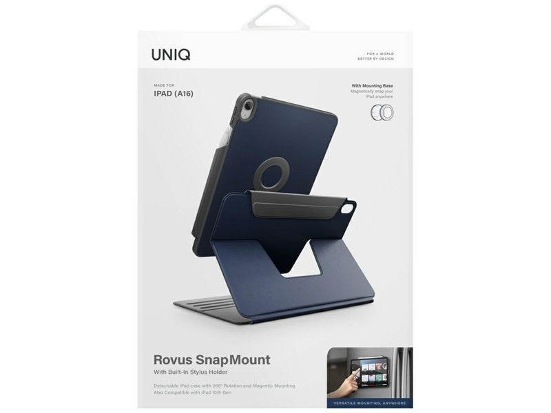 UNIQ Rovus Snapmount Magnetic 360 Rotating Detachable Case for iPad 11" 2025 / iPad 10.9" 2022 (10th Gen.) - Navy Blue
