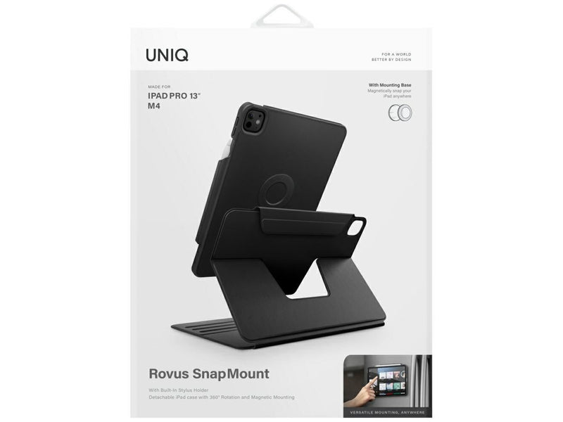 UNIQ Rovus Snapmount Magnetic 360 Rotating Detachable Case for iPad Pro 13" 2024 (7th Gen.) - Black