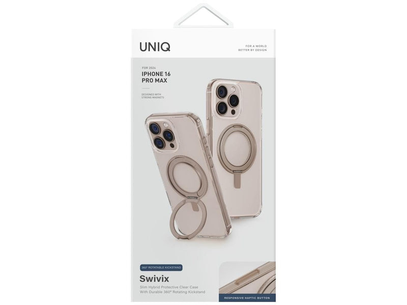 UNIQ Swivix 360 Rotating Kickstand Case for iPhone 16 Pro Max - Gold