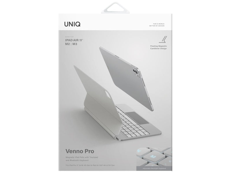 UNIQ  Venno Pro Magnetic Smart Keyboard Case for iPad Air 10.9" (2020/2022) / Pro 11" (2021/2022) / Air 11" (2024/2025/2026) - White