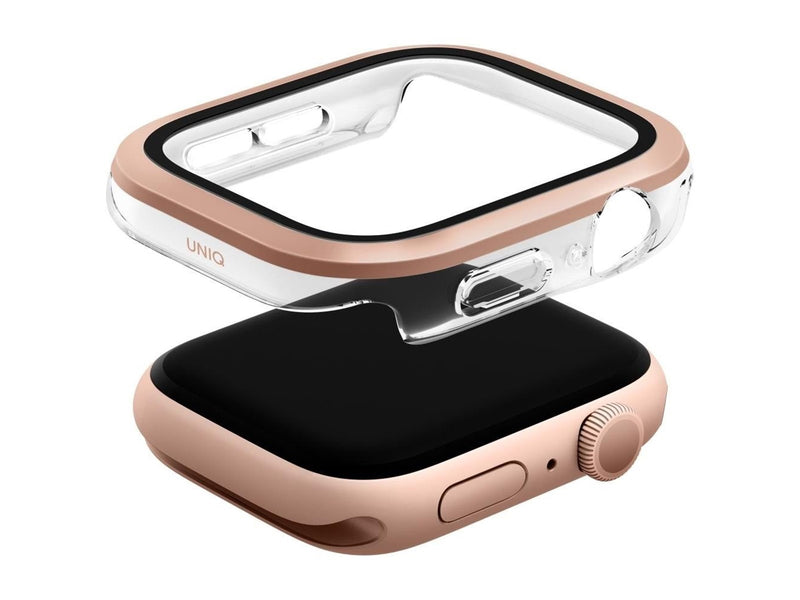 UNIQ Voute Tempered Glass Case for Apple Watch 10 46mm - Rose Gold