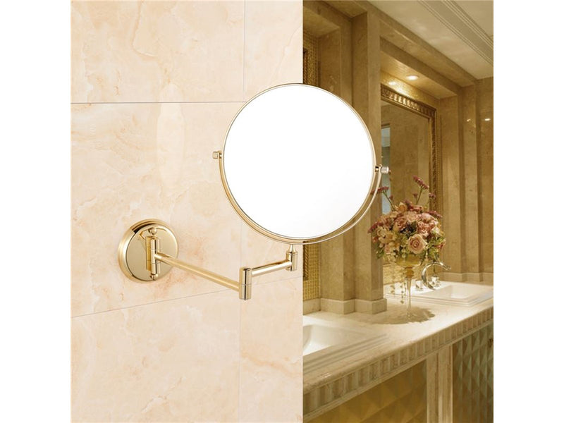 UNIQ Wall Mirror with 10x Magnification in Gold
