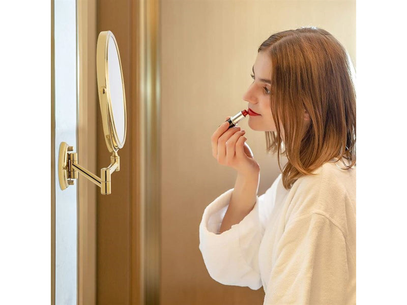 UNIQ Wall Mirror with 10x Magnification in Gold