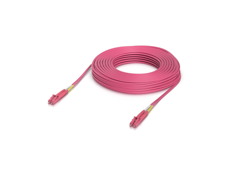 Ubiquiti UniFi OM4 Duplex LC UPC Fiber Patch Cable 30m - Rosa - 30m