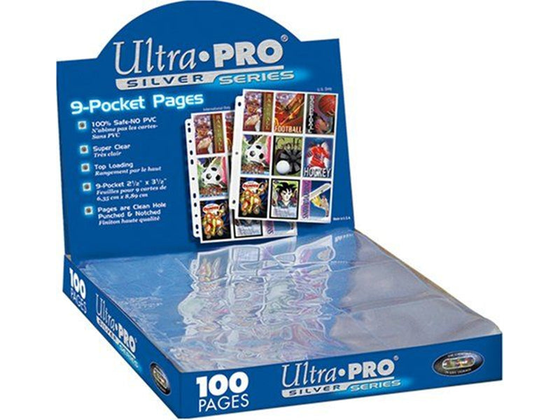 UltraPro 9-Pocket Pages Silver Blue (100 Pages)