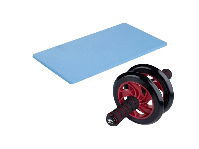 Umbro - Dual-wheel ab roller with mat - Red