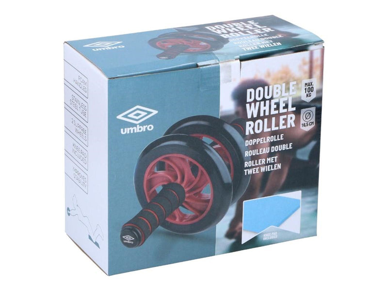 Umbro - Dual-wheel ab roller with mat - Red