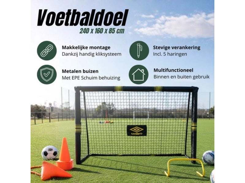 Umbro - Metal football goal with net 240x160x85 cm