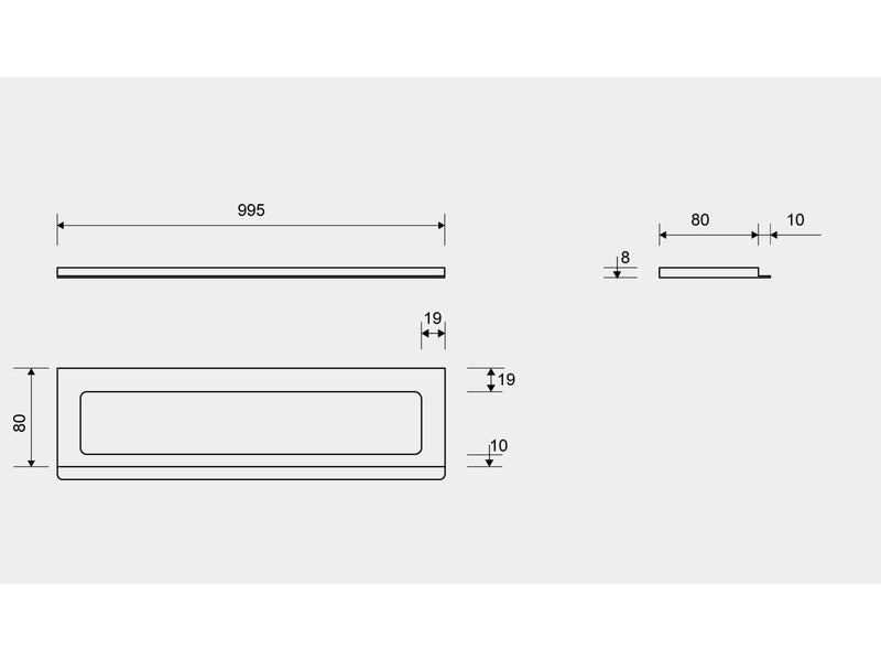 Unidrain ClassicLine frame 1200/8 mm Brushed steel