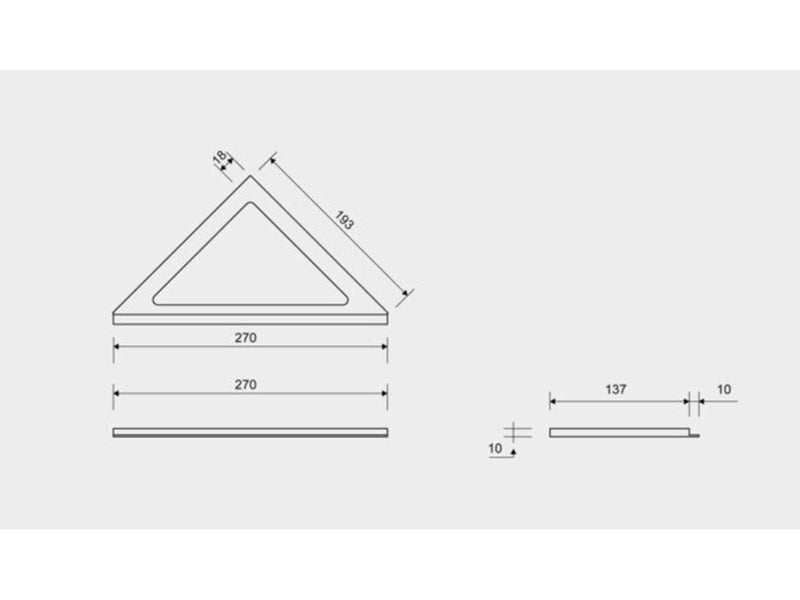 Unidrain ClassicLine frame for corner drain 10 mm