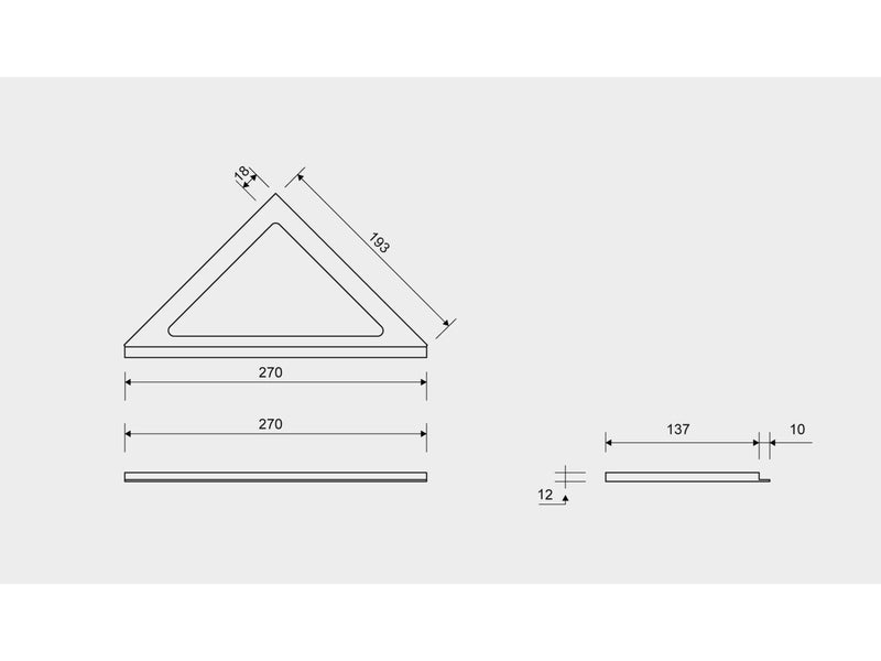Unidrain ClassicLine frame for corner drain 12 mm