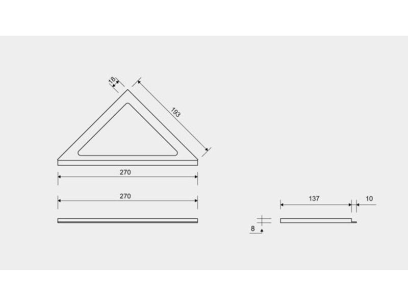 Unidrain ClassicLine frame for corner drain 8 mm