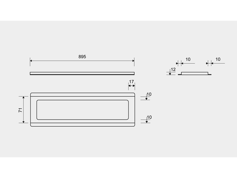 Unidrain ClassicLine frame for free-standing drain unit 900/12 mm Brushed steel