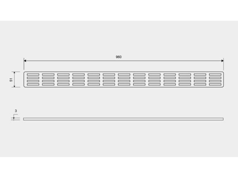 Unidrain ClassicLine grating Stripe 1000 mm