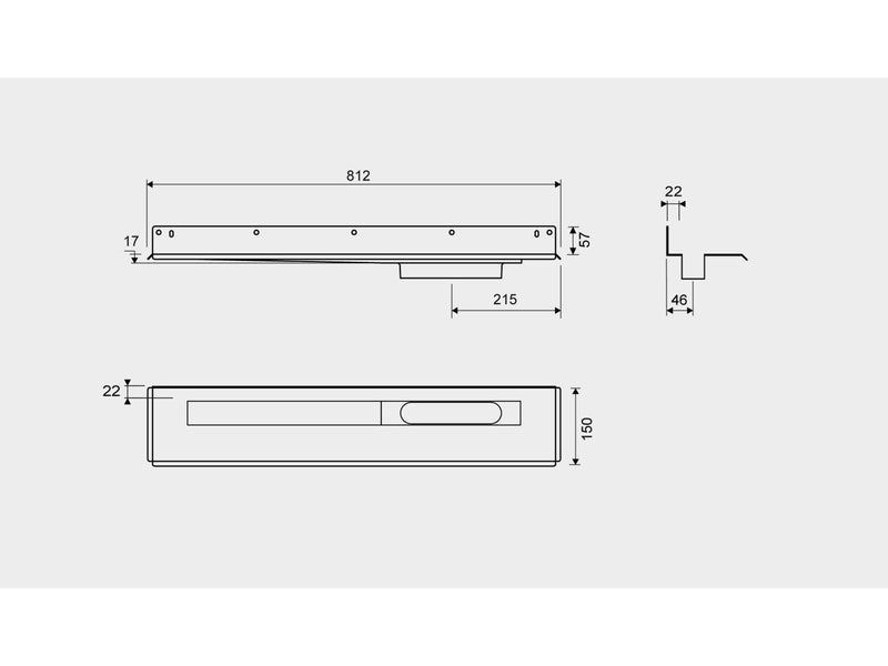 Unidrain Drain Unit 1004 700 mm right side drain