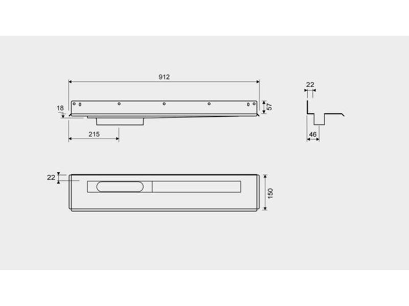 Unidrain Drain Unit 1004 800 mm left side drain