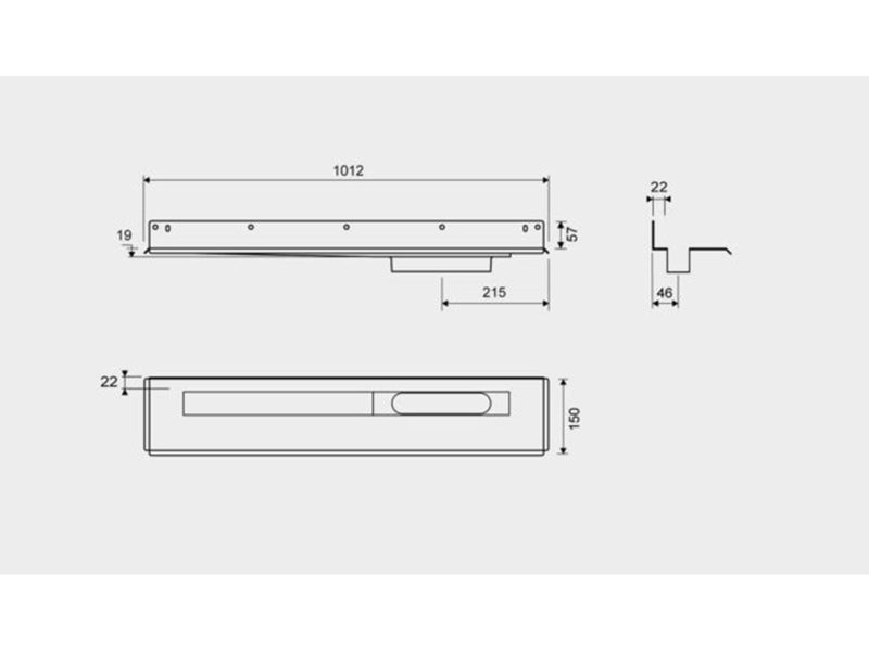 Unidrain Drain Unit 1004 900 mm right side drain