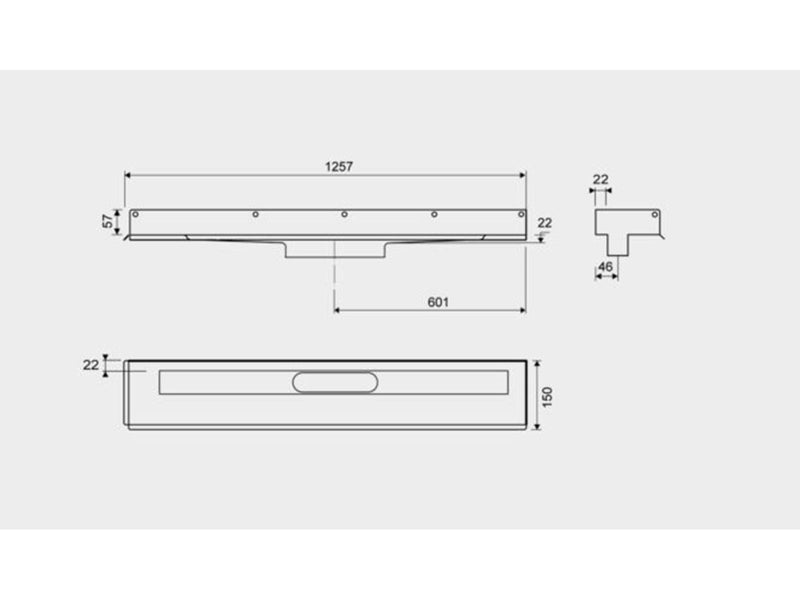 Unidrain Drain unit 1003 1200 mm right wall flange