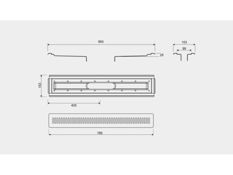 Unidrain Drain unit 4004 800 mm Vinyl